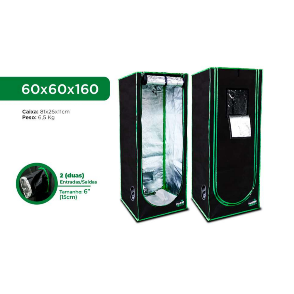 Tenda Grow Cultivo Indoor 60x60x160 - Mylar 600d