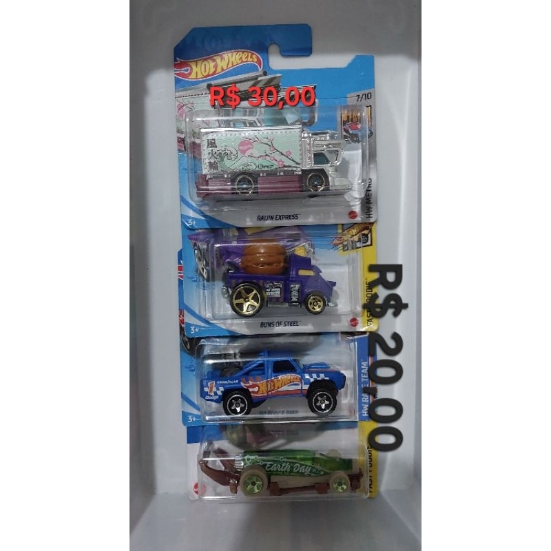 Hot wheels: Raijin Express/Buns of Steel/ 87 Dodge D100/ Carbonator
