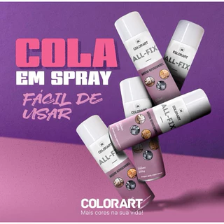 Spray Cola Adesivo Reposicionável/ Contato/ Alta Aderência 300ml (Papel, Couro,Tecido) -ColorArt