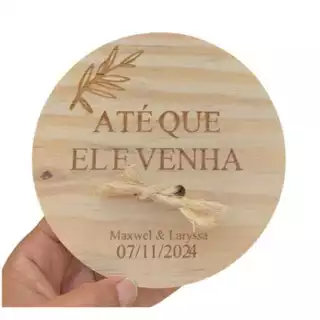 Plaquinha Porta Aliança Decoração Casamento Mdf