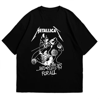 Camiseta T-shirt Unissex Metallicat Cat Gato