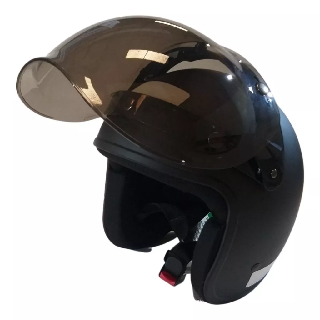 Capacete Vintage Aberto Chopper Bobber Cafe Racer Retro + Viseira Bolha Tamanho Adulto