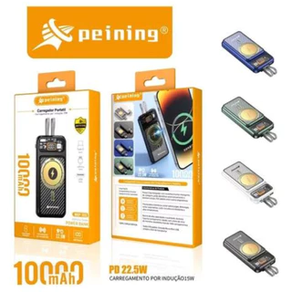 Carregador Portátil Turbo Bateria por indução Power Bank 10.000mAh PD20.5W micro USB e tipoC WUP-355