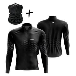 Kit Camisa Camiseta Pesca Ciclismo + Bandana Proteção UV+50 Dryfit Black
