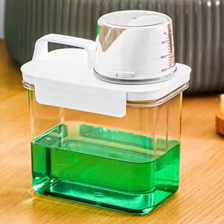 Pote Armazenador Multiuso Hermético com Copo Medidor e Trava Branco Para Sabão em Pó, Líquido, Amaciante 1,1L - Maxx