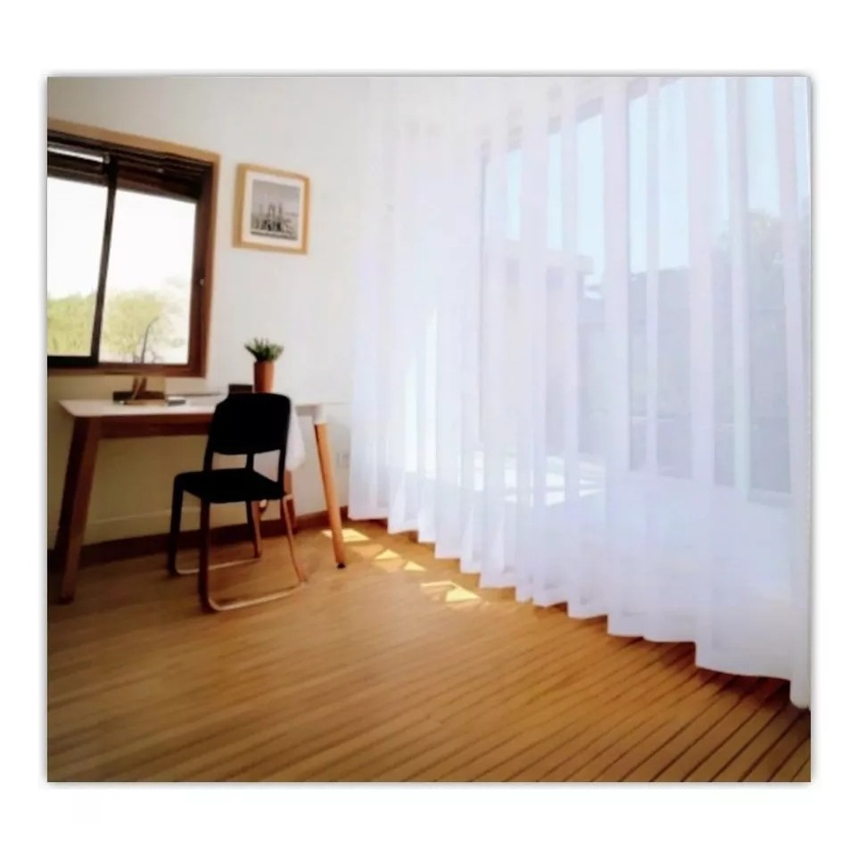 Cortina Voil 4,00x2,30 Sala Ou Quarto Ilhós Cromado P/ Varão | Shopee Brasil