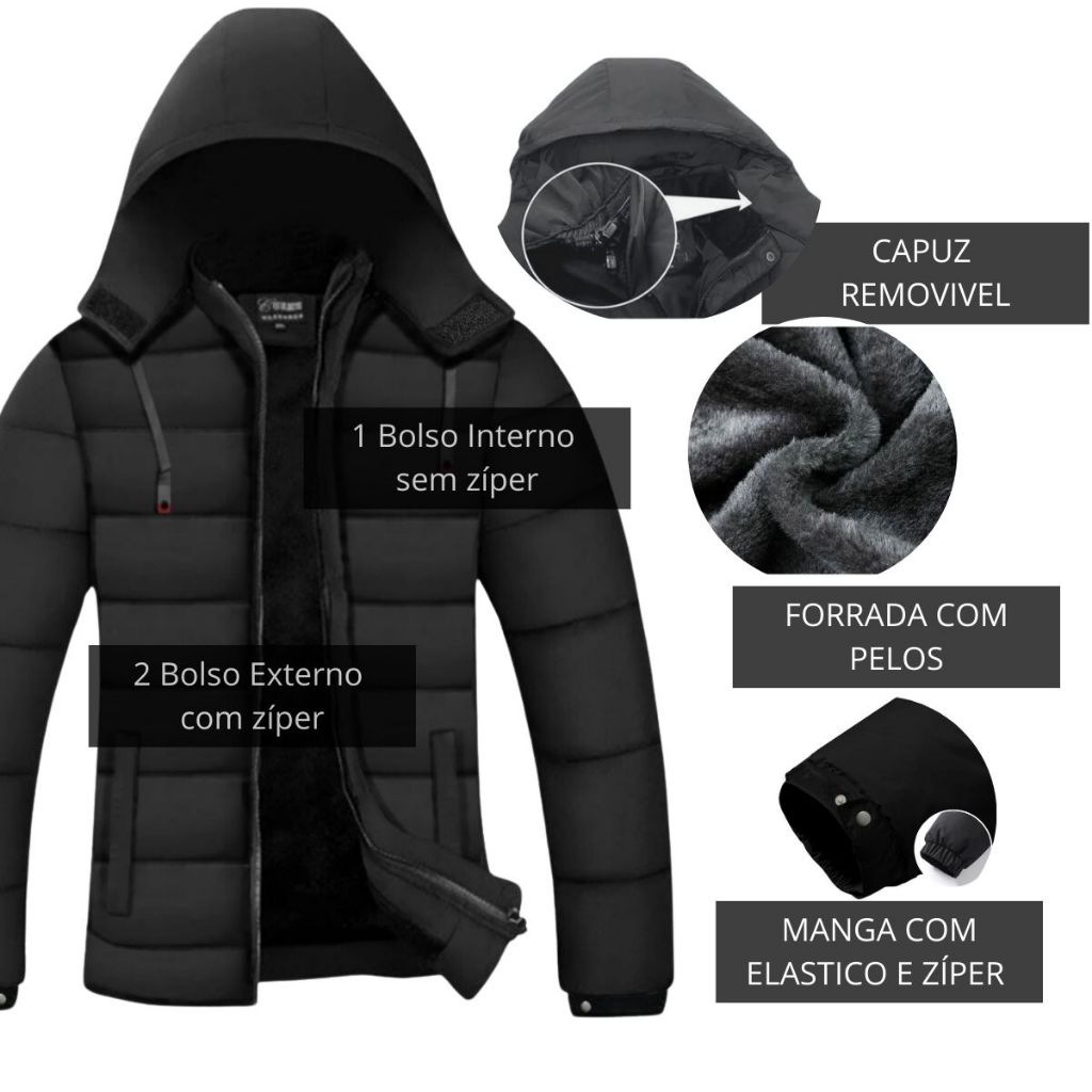 Jaqueta Masculina Casaco Frio Intenso Pronta Entrega