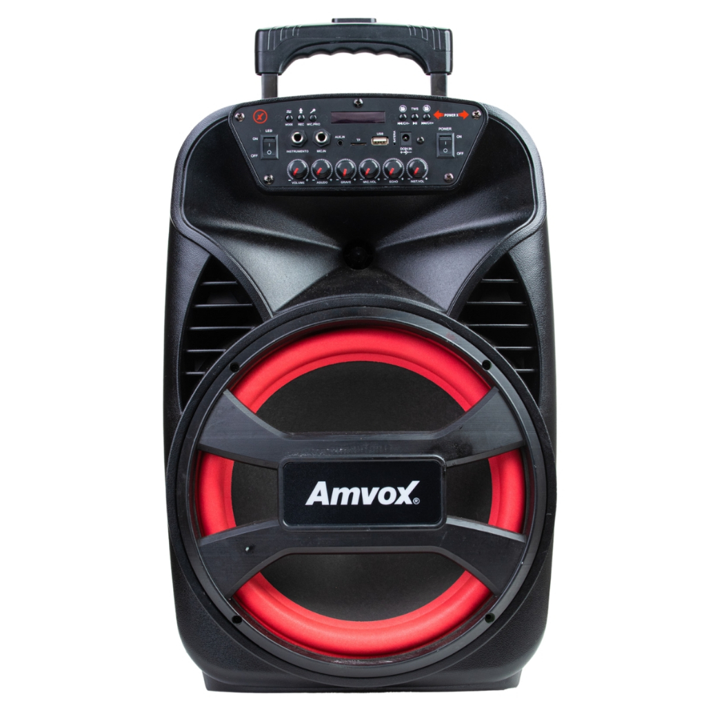 Caixa De Som Amplificada Amvox VIPER II Woofer 12" 480W Bluetooth TWS Led Bivolt