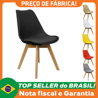 Cadeira Charles Eames Leda Luisa Saarinen Design Wood Estofada Base Madeira