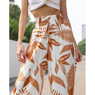 CALÇA PANTALONA ESTAMPADA COS DE 10CM