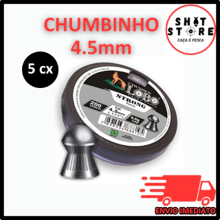 Kit 5 cx Chumbinho de Pressão Strong 4.5mm - 1000 unidades