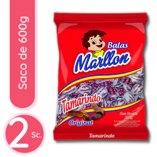 Bala Marllon Tamarindo Dura Original - 2 Sacos De 600g