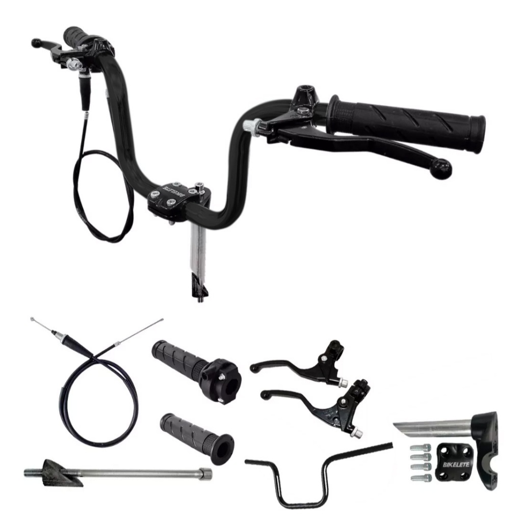 Kit Guidão Acelerador Completo Mobilete Bikelete 2 Tempos