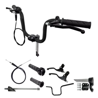 Kit Guidão Acelerador Completo Mobilete Bikelete 2 Tempos