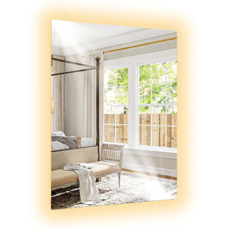 Espelho Grande 90x60 Led branco neutro decorativo fonte slim bivolt oculta Para Loja Banheiro Sala escritório barbearia