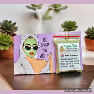 20/50 lembrancinha para cliente mimo sachê de argila branca e verde mimo dia da mulher e aniversário em Oferta na Shopee