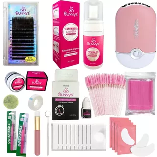 Kit Treino Extensão Cílios Completo Profissional Alongamento de Cilios Iniciante