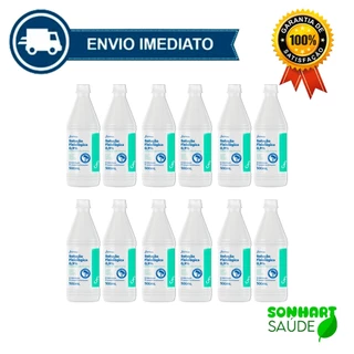 Kit C/12 Unidade Soro Fisiológico 0,9% 500ml Farmax Envio Imediato