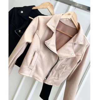 Jaqueta Suede feminina com ziper frontal, lindas cores no tamanho medio.