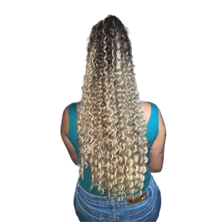 Rabo de Cavalo Cacheado - Liso Orgânico Extensão Bio Fibra Ondulado Encaracolado Idêntico ao Cabelo Humano Textura Natural Volumoso