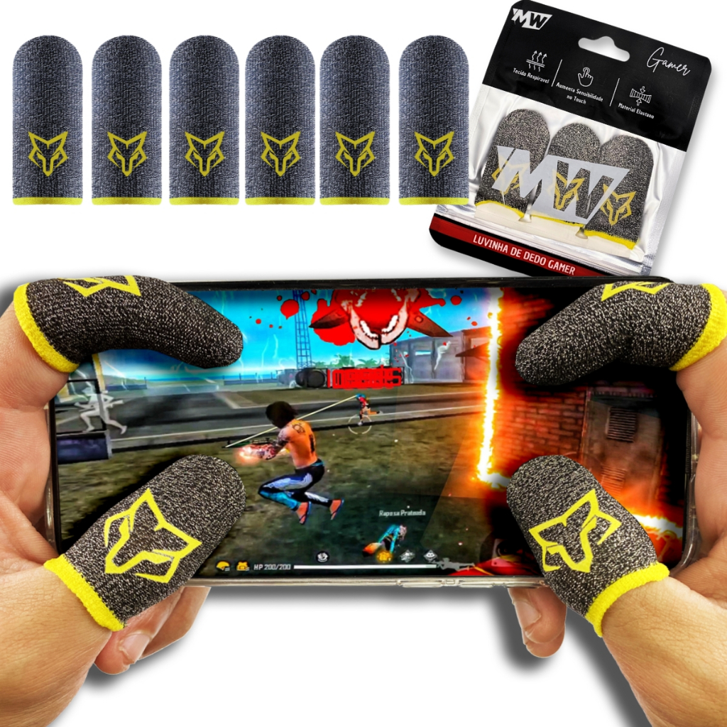 KIT. Luvinha de dedo para jogar Free Fire PUBG MOBILE Gamer ( Opção 1 e 3 Pares)