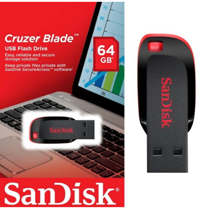 SanDisk Pendrive USB 64GB 100％origial pen drive atacado Pen drive