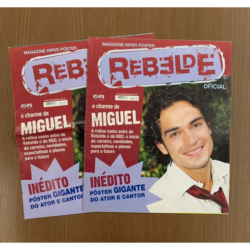 Revista Magazine Hiper Pôster Rebelde Oficial RBD nº 2 - Miguel ...