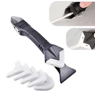Kit 2 Espátula Removedora e Aplicadora De Silicone Calafetagem Rebarba Rejunte Piso Parede Pedreiro