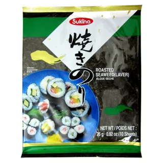 ALGA MARINHA DESIDRATADA YAKI NORI 10 FOLHAS IMPORTADO COREIA DO SUL
