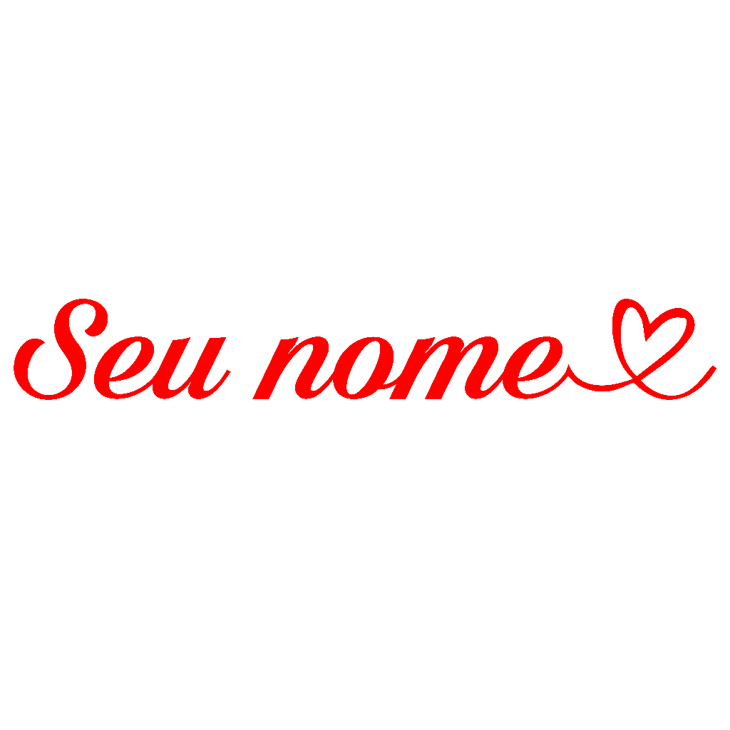 Adesivo Seu Nome Com Coração Unidade Moto/Carro/Capacete