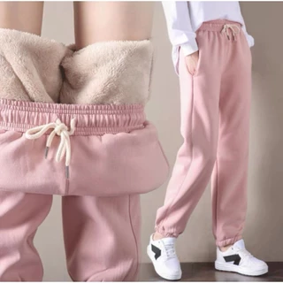 Moletom Peluciado 335g ao 380g Calça Esportiva Casual Forrado Por Dentro Feminino Conforto Para Frio Inverno