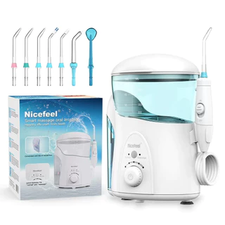 Oral Irrigator Água Fio Dental 600ml Modo 10 7 Pontas De Jato Caixa de armazenamento com desinfecção de luz azul