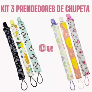Prendedor de chupeta bico kit com 3 universal