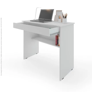 Mesa Para Computador Escritorio 1 Gaveta Branca