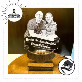 Luminária Led Acrílico de Foto Personalizada - Decoração Sala Quarto