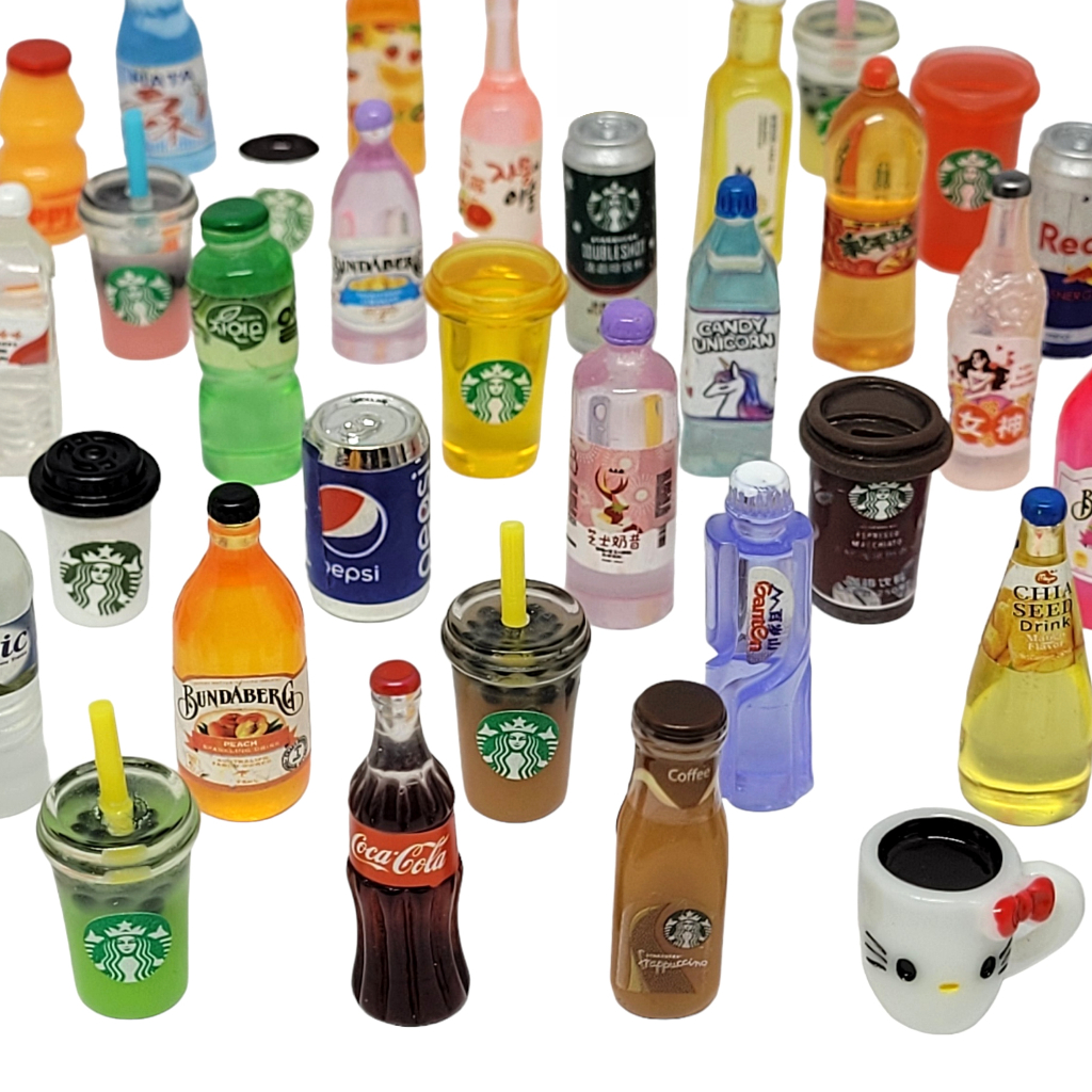 Kit com 5 Miniaturas De Bebidas Fofas Para Cozinha Da Barbie - Mini ...