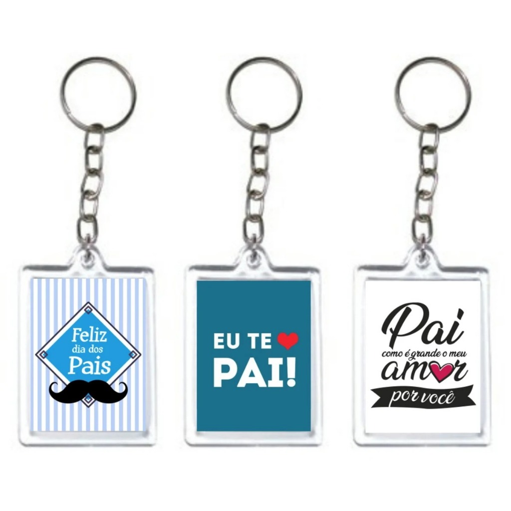 Chaveiro acrílico unidade personalizados dia dos pais presente ou tema diversos