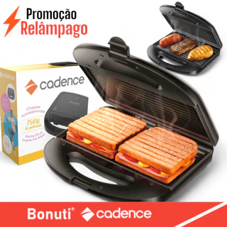 Grill Sanduicheira Cadence San260 Misteira Crepioca tapioca Chapa Andiaderente Portátil Preto