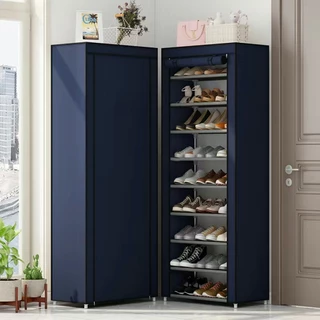 Sapateira Organizador Multiuso em Tecido e Porta com Ziper Armário Rack 5/7 Prateleiras para Organizar Sapatos Chinelos Roupas Objetos