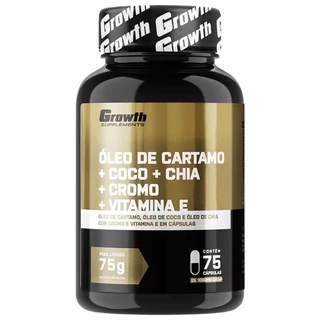 Óleo de Cártamo + Coco + Chia + Cromo + Vitamina E - 75 Capsulas Growth Growth Suplementos - ORIGINAL