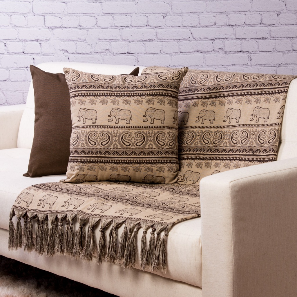 Kit 2 mantas para sofá com 2 capas de almofadas