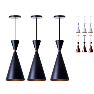 Kit 3 Lustre Pendente Interno Moscou Alumínio Decorações