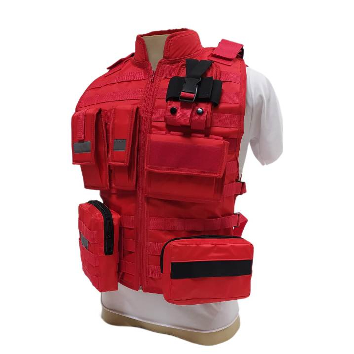 Colete Modular Acessório De Praticidade Para Bombeiro (Vermelho Impermeável Com Porta Equipamentos)