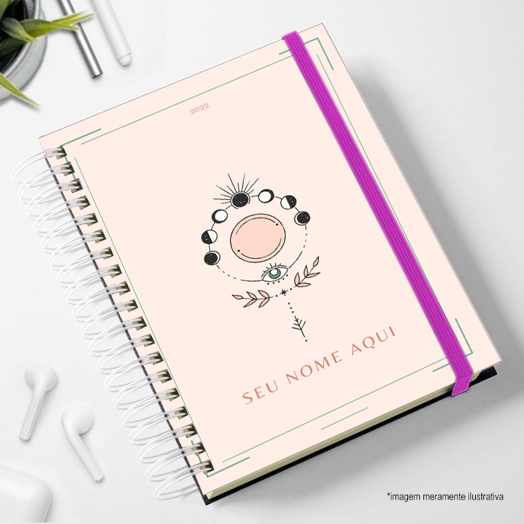 Agenda mistica terapeuta 2026 de atendimento Caderno profissão rosa femenino planner