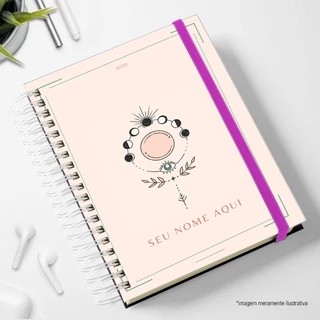 Agenda mistica terapeuta 2026 de atendimento Caderno profissão rosa femenino planner