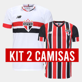 Kit Camisa Do São Paulo 2024 / 2025 - Branca + Listrada - 2 Camisas Tailandesa 1:1