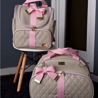 Kit Bolsa Maternidade Saída Mala Bebê Menina Menino Bag 2 Peças Mochila Grande