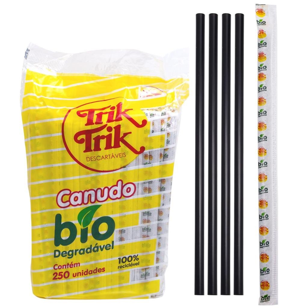 CANUDO BIODEGRADAVEL MILK SHAKE BLACK - TRIK TRIK - 250 UNIDADES ...