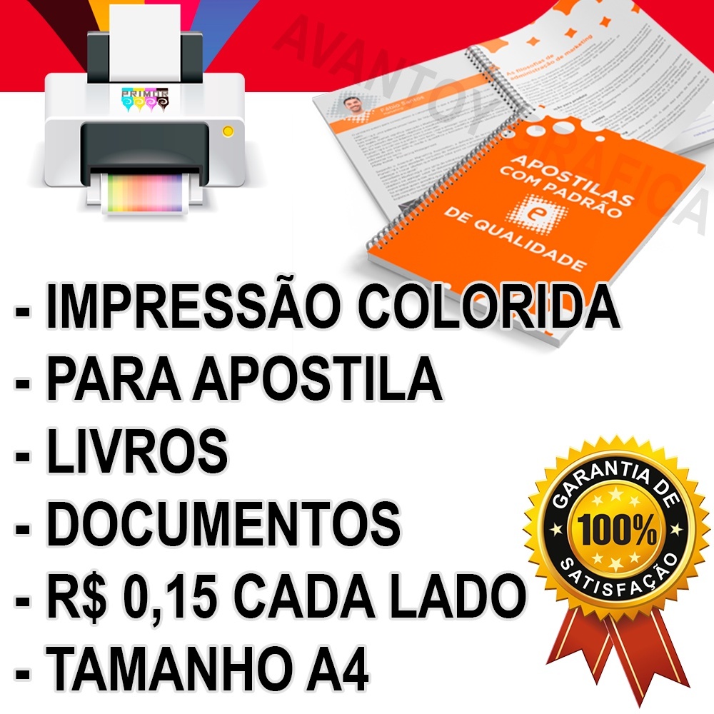 Impressões colorida A4 frente e verso para apostilas, planner | Shopee ...