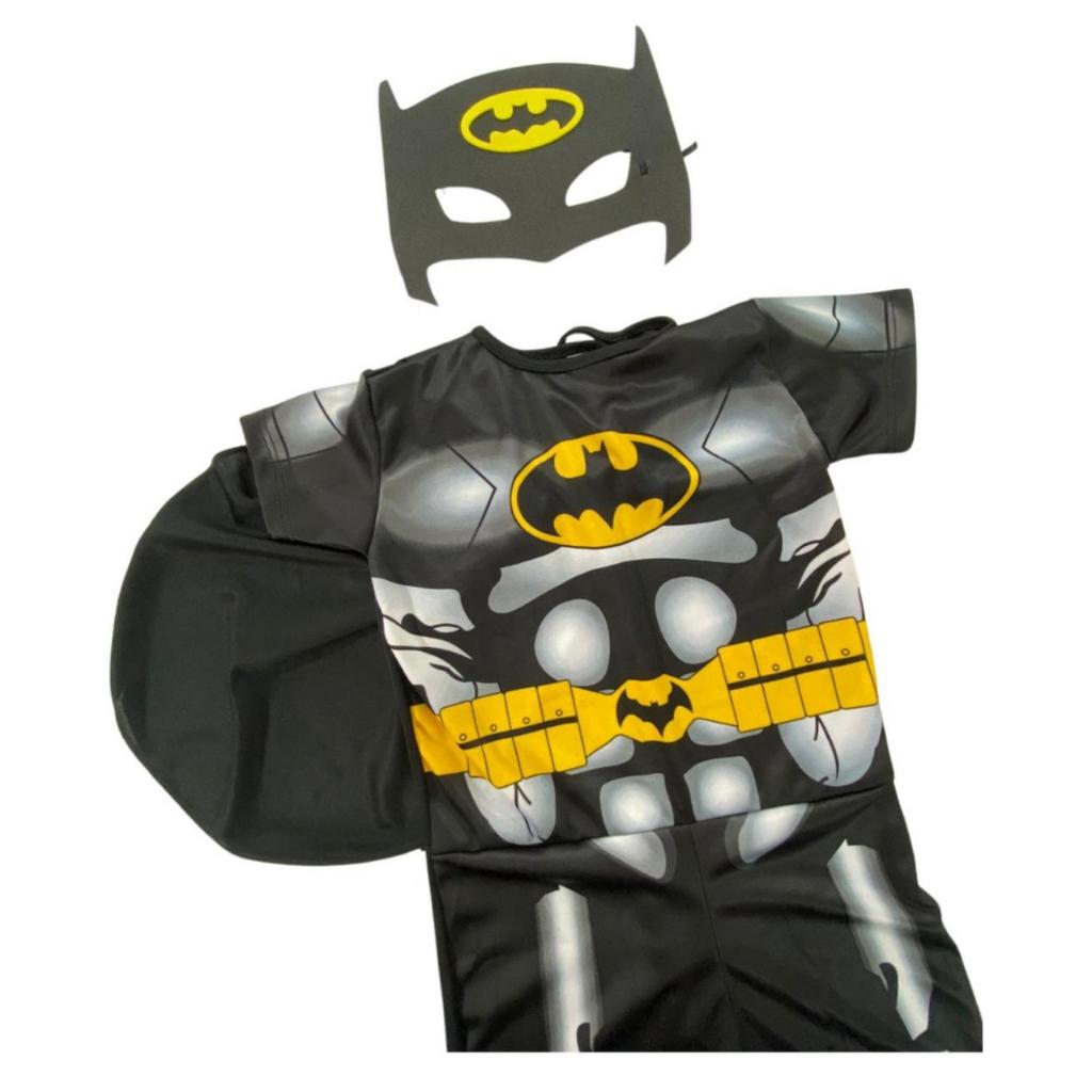 Fantasia Batman Roupa Infantil Herói Menino Curta com Capa Premium ...